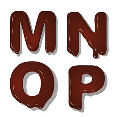 Vector latin capital alphabet letters of chocolate.  