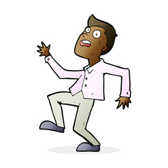 cartoon man panicking