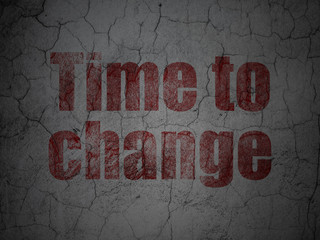 Timeline concept: Time to Change on grunge wall background