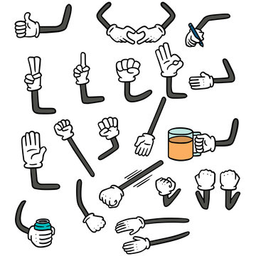 Vector Set Of Cartoon Arm