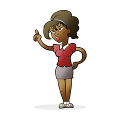 cartoon woman with idea