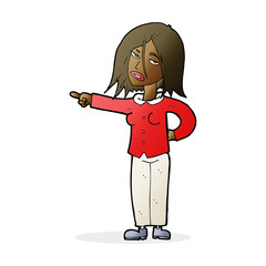 cartoon woman pointing