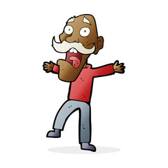 cartoon shocked old man
