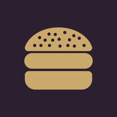 The hamburger icon. Sandwich and fast food symbol. Flat
