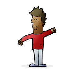 cartoon stressed man