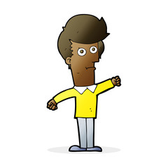 Obraz premium cartoon man punching