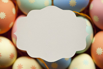 Blank label and Easter eggs