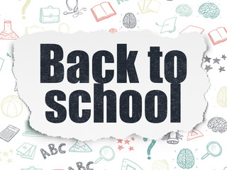 Learning concept: Back to School on Torn Paper background