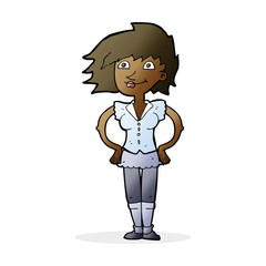 cartoon woman with hands on hips