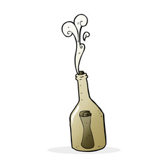 cartoon letter in a bottle