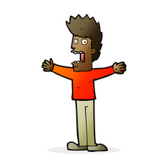 cartoon terrified man