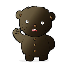 cartoon unhappy black teddy bear