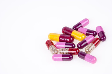 Colorful medical pills and capsules