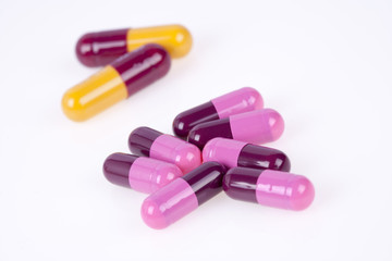 Colorful medical pills and capsules