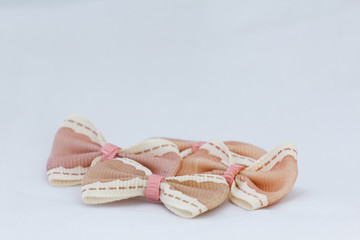 Bows decoration for present on isolated white background