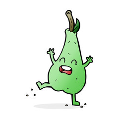cartoon happy dancing pear