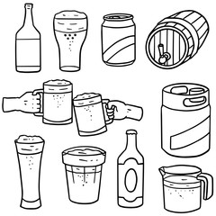 vector set of beers