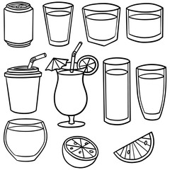 vector set of beverage