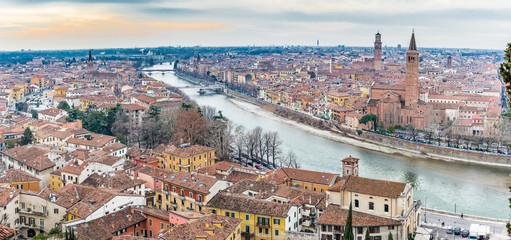 Naklejka na ściany i meble Cityscape Verona in Italy