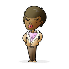 cartoon cool relaxed woman