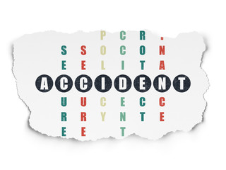 Insurance concept: Accident in Crossword Puzzle