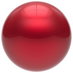 Sphere button round ball red geometric shape basic circle solid figure simple minimalistic element single drop shiny glossy sparkling object blank balloon atom icon. 3d render isolated