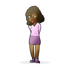 cartoon confused woman