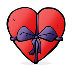 cartoon heart shaped present