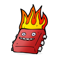 cartoon red hot computer chip