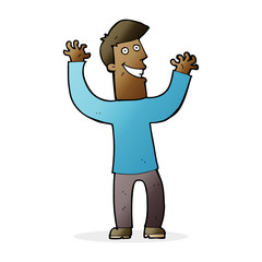 Fototapeta premium cartoon excited man