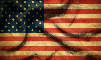 Obraz premium Closeup of grunge American flag vintage
