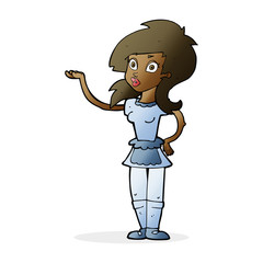cartoon pretty waitress