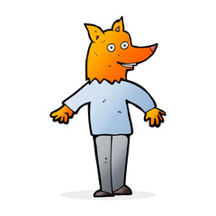 cartoon happy fox man