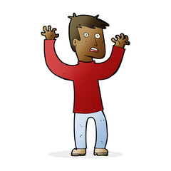 cartoon terrified man