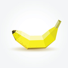 Polygon banana, vector illustration.