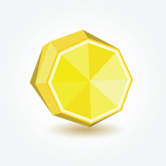 Polygon lemon, vector illustration.
