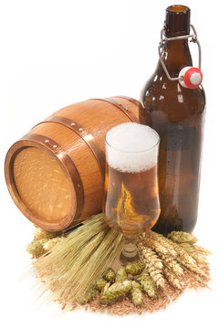XXL Bierflasche mit Bierglas