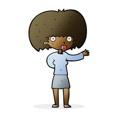 cartoon woman gesturing