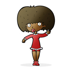 cartoon waving girl