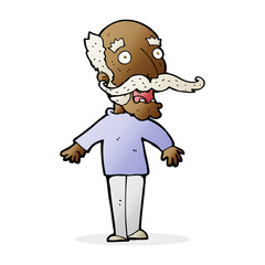 cartoon old man gasping in surprise
