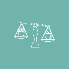 Scales with useful and hurmful for athlete icon