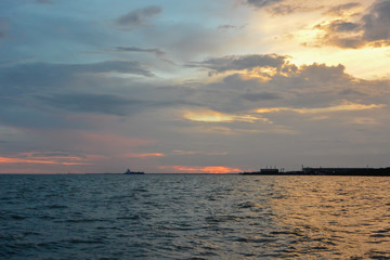 Beautiful sunset and sea