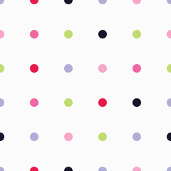 Seamless vector decorative background with circles, buttons and polka dots. Print. Cloth design, wallpaper.