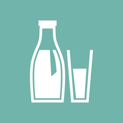 Bottle and glass of milk icon