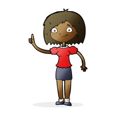 cartoon woman with idea