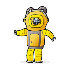 cartoon deep sea diver
