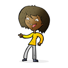 cartoon woman laughing and pointing