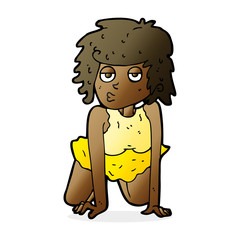 cartoon woman doing pin-up pose