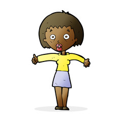 cartoon amazed woman