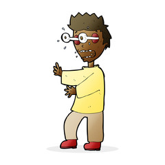 cartoon terrified boy